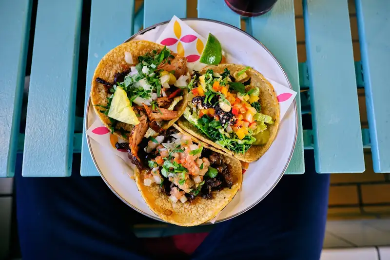 Crisp bean quesadillas on a plate